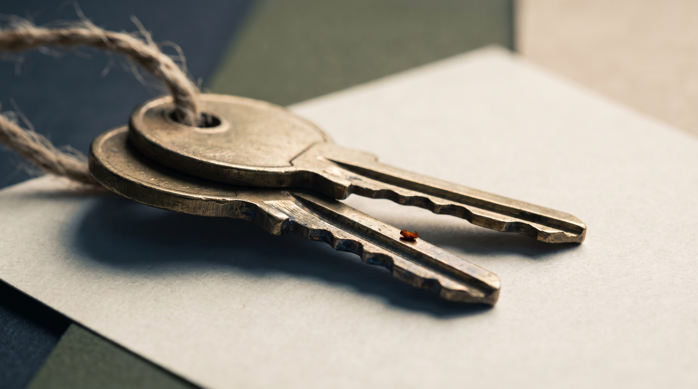A set of brass house keys