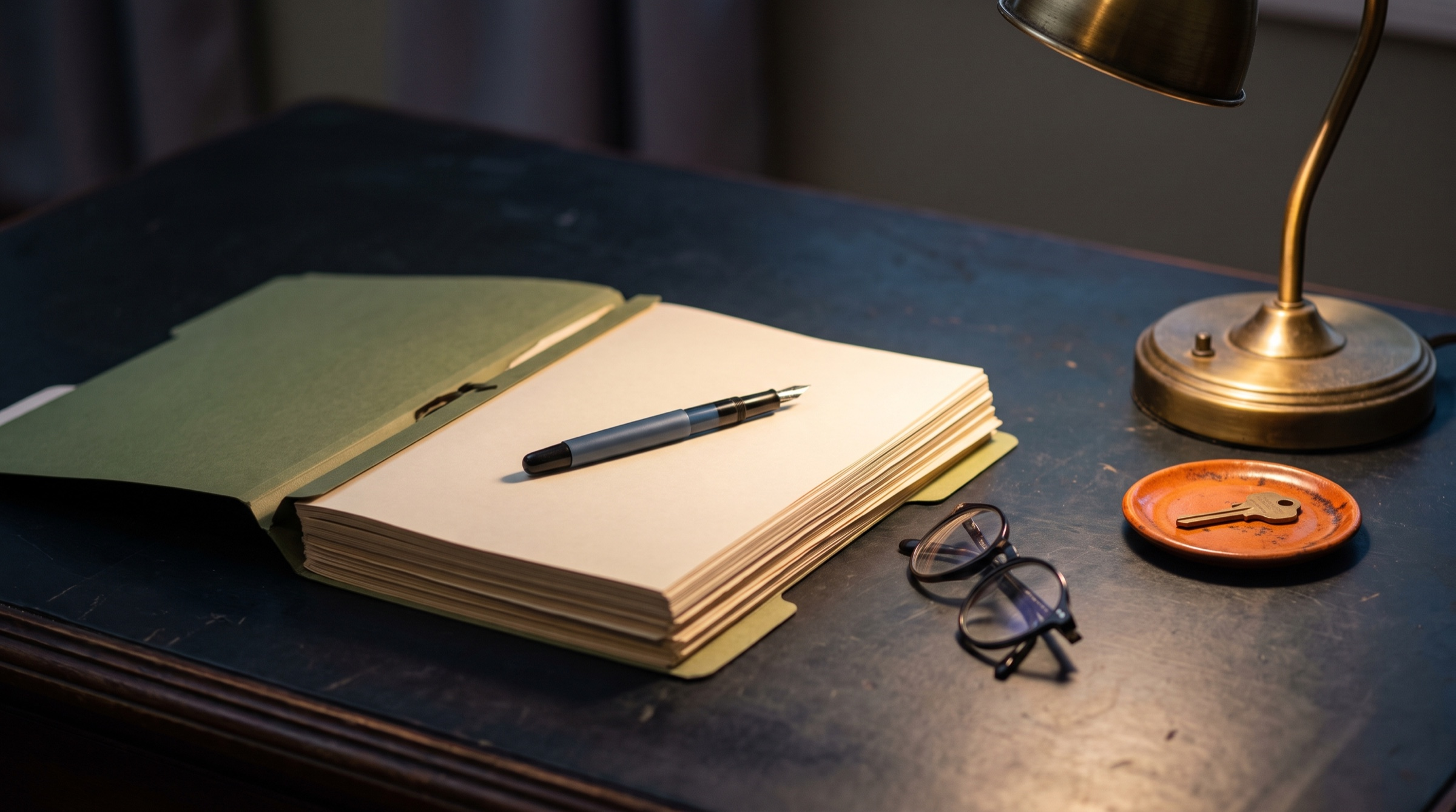 Loan file paperwork laid out on a desk for review